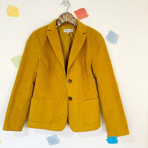 6 Talbots Mustard Yellow Velvet Two Button Blazer